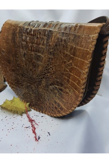 ŞIK VE MUTLU Crocodile Skin Shoulder Bag