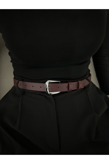 LİA KEMER Classic Silver Buckle Model Women's Belt Waist Belt Coat Belt Dress Belt Trouser Belt