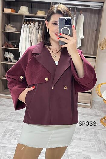 İnce Topuk Prive Series Cashmere Garnished Jacket 6P033