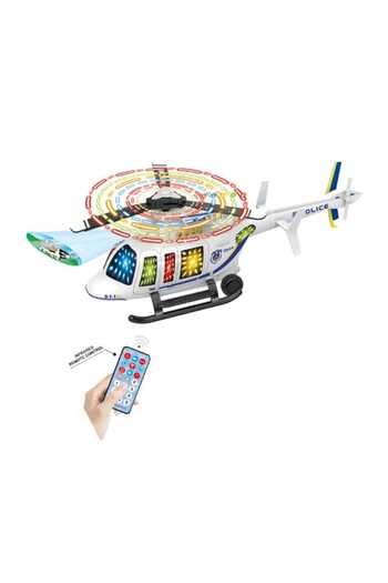 dehkah Police Helicopter with Laser Light and Music - Remote Control