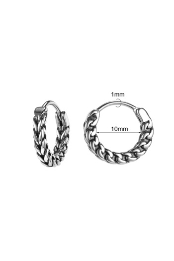Viking Dragon Skin Design Interlocking 316L Stainless & Tarnish-Free Steel Earrings Pair
