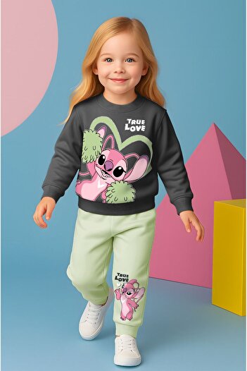 ÖRZİKİDS Seasonal Printed 2-String Girls Tracksuit Set 3-10 Years Old