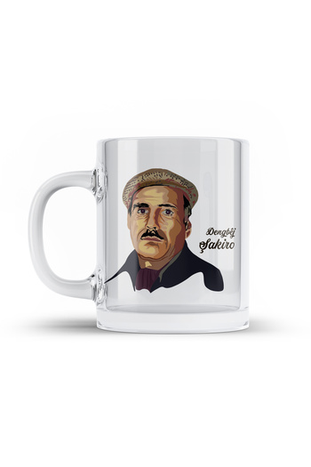 ZERYA Dengbêj Şakiro Illustrated Transparent Glass Mug - Dengbêj Şakiro Glass Cup