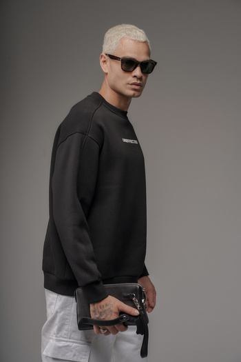 Butik Trend Biz Front Printed Oversize Fit Men's Sweatshirt