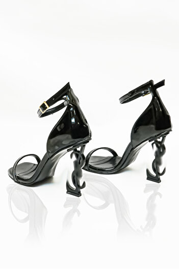 Emin Adım Black Patent Leather Black Heelled Evening Shoes