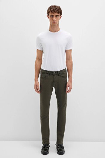 Mavi Men's Jake Black Dark Green Gabardine Trousers 0042290685