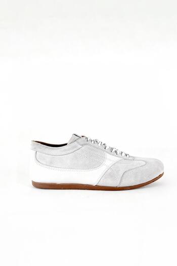 GIESTO Partial Leather White Shoes