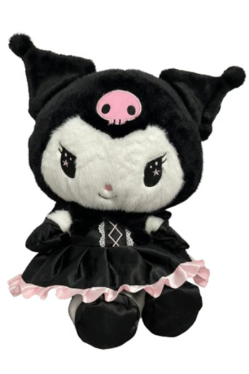 OEM Kuromi Plush Doll from Hello Kitty Sanrio Series with Dress, 40 cm