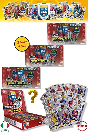 TOYFEST Panini Fifa 2026 Premium 3 Pack - 30 Cards (18 Core 3 Fans 3 Power 3 Jewel 3 Limited Edition)