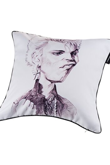 Complicat Rau Decorative pillow, Billy Idol, printed by direct sublimation, 43x43