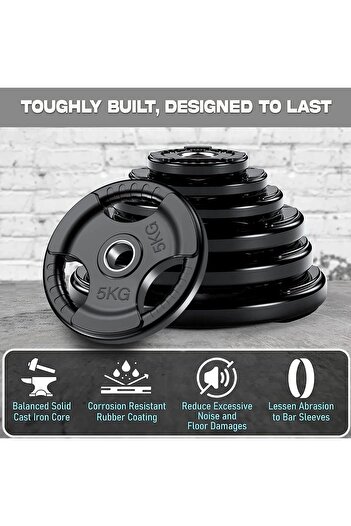 Generic 2 2" Olympic Rubber Dumbbell Discs for Strength Training and Professional Weightlifting, 5kg