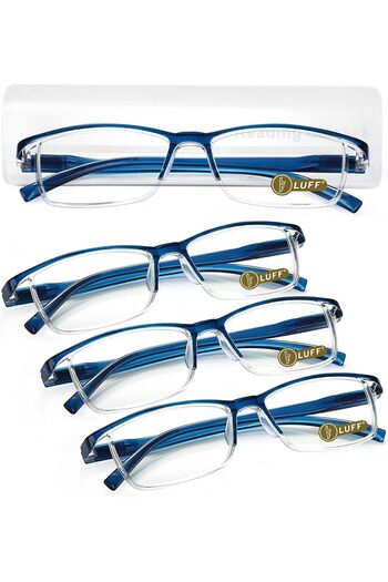 Zherqon LUFF 4Pcs Anti-Blue-Ray-Lesebrille Tragbare Ultraleichtleser