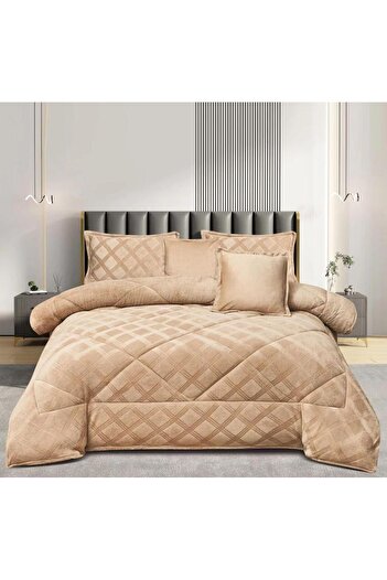 Roshen Double-sided winter bedspread set with soft velvet filling, warmth for you and luxury for your room, size 240*220