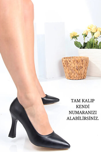 Catelyn Women's Leather Pointed Toe Goblet Heel Stiletto Shoes - 9 cm