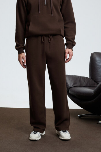 GRIMELANGE Benson Men's Drawstring Elastic Waist Relaxed Fit Brown Sweatpants