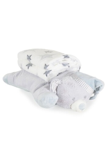 Cangaroo Sleepy bear Baby Blanket and Pillow Set Grey 90x75 cm – Soft and Delicate Polyester
