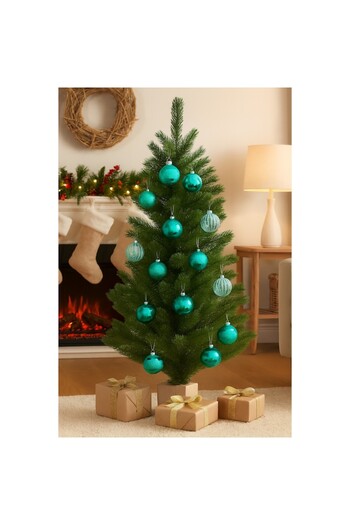 OEM Set 12 Christmas globes, With glitter and shiny pebbles, Classic and elegant decor, Special Model, 6