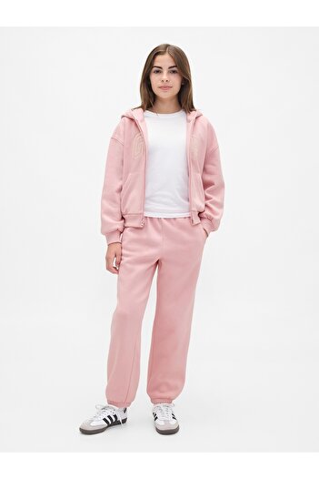 GAP Kız Çocuk Pembe VintageSoft Logo Jogger Eşofman Altı