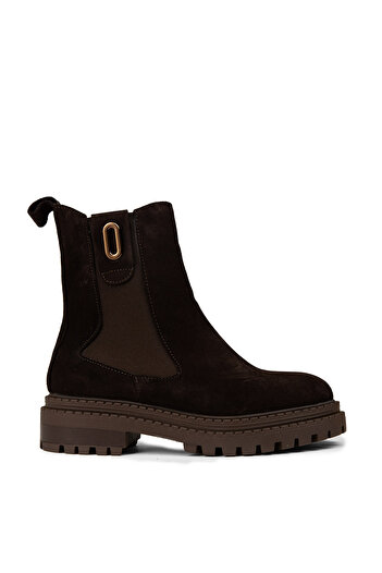 Deery Women's Genuine Suede Brown Boots