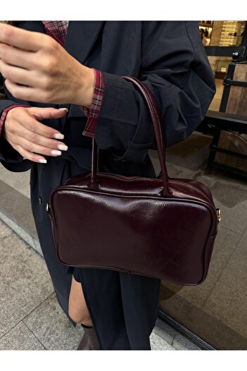 Tina İstanbul Top Handle Women's Hand and Shoulder Bag (with Scarf Gift) Burgundy