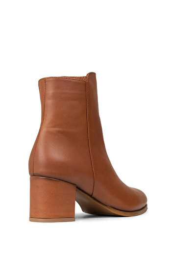 Deery Women's Genuine Leather Tan Color Zippered Boots