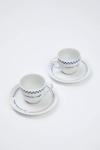 TRENDYOLMİLLA HOME Set of 2 Porcelain Blue Patterned Coffee Cups
