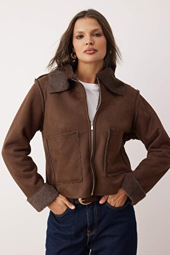 Trendyol Collection Dark Brown Regular Coat Twoaw26Mo00166