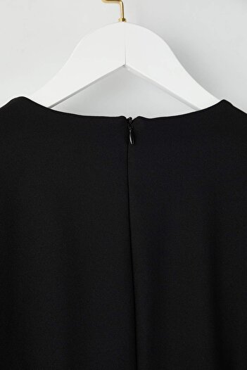 Trendyol Curve Black Finike Woven Plus Size Dress