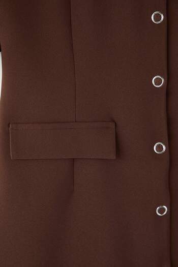 Trendyol Curve Brown Finike Woven Plus Size Dress