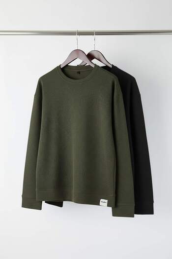 Trendyol Collection Black-Khaki 2-Pack Oversize/Wide Cut Fleece Inside/Warm Label Sweatshirt Tmnaw24Sw00001