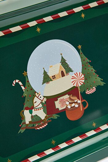 TRENDYOLMİLLA HOME New Year Themed Metal Tray 23X30Cm