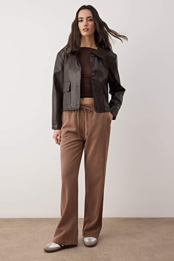 Trendyol Collection Camel More Sustainable 100% Tencel ™   Τζιν με ελαστική μέση TWOSS24JE00203