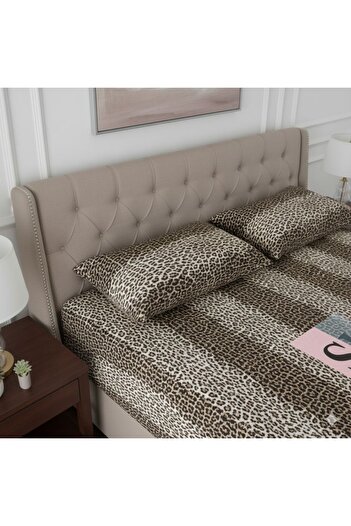 She&Co Double Personal Elastic Bed Sheet Set - 3 Pieces |   Leopard