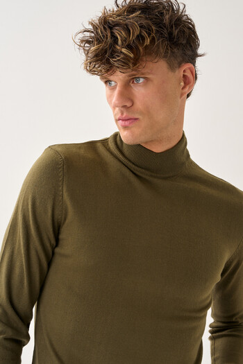Redline Aristo Standard Fit Half Turtleneck Sweater Khaki
