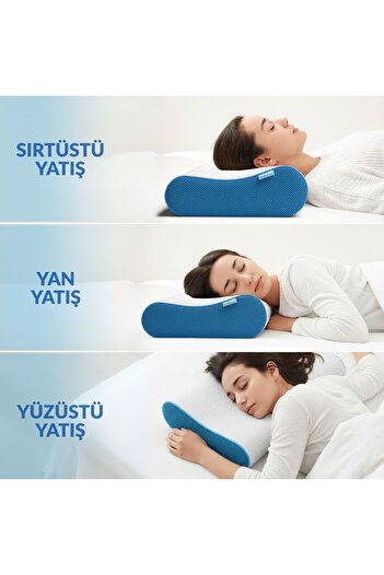 FOM Flex Tam Ortopedik Visco Konforlu Uyku Yastık, Ortopedik, 60 X 40 X 14/11, Sarı