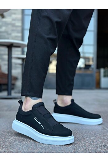 BOA Ba0307 Thick High Sole Double Tape Black White Men's Shoes