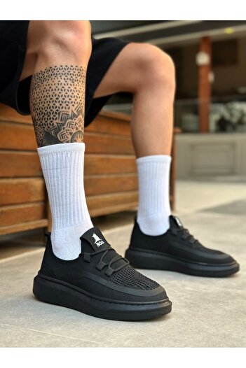 BOA Ba0375 Special Knitted Knitwear Style Black Color Black Sole Sports Shoes
