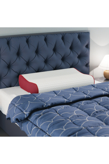 FOM Orthopedic Flex Full Sleeping Pillow - Visco Comfortable, 60x40x14/11, Red