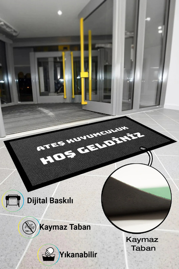 Valerine Life Isme Personalized Firm Custom Gray Digital Printed Welcome Shop Front Workplace Door Mat 50X90Cm