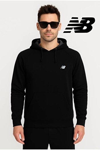 New Balance Hanorac negru unisex Lifestyle - Mnh3224-bk