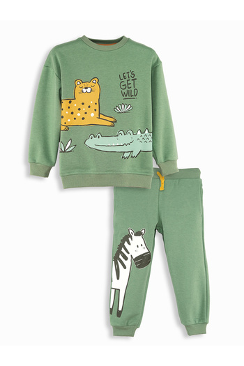 Denokids Ζώα Αγόρι Παιδική Χακί Φόρμα