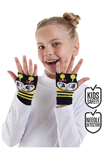 Denokids Bees Girl's Fingerless Gloves