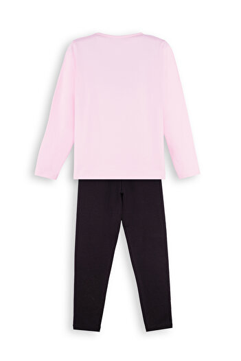 Denokids Puanlı Tavşan Kız Çocuk T-shirt Tayt Takım