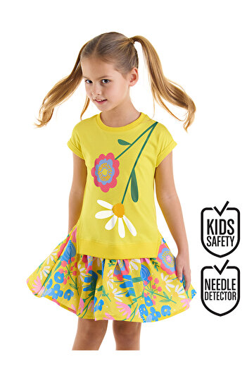 MSHB&G Yellow Floral Patterned Daisy Frilly Summer Dress for Girl