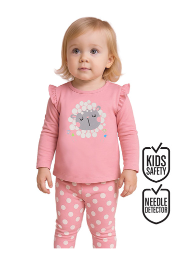Denokids Kuzucuk Baby Girl Pink Tunic Tights Set