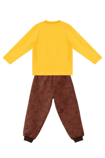 Denokids Sevimli Kedi Erkek Bebek T-shirt Pantolon Takım