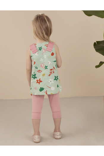 Ollie&Olla Flower Patterned Girl's Poplin Blouse