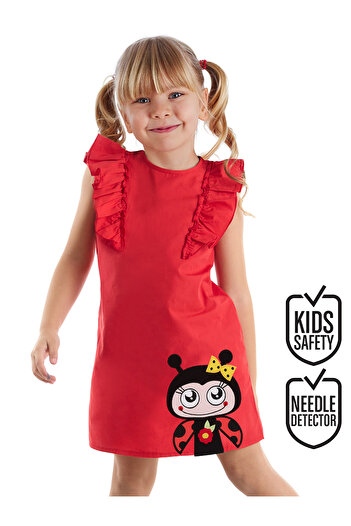 Denokids Girl's Red Summer Ruffle Evening Dress