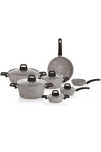 Taç MasterCook Family - 12 Piece Gray Granite Pot Set