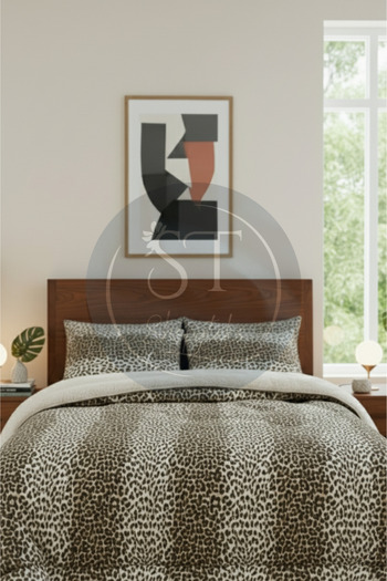 Shopyteks Leopard Patterned Welsoft Quilt - Double, Double Sided, 195X215